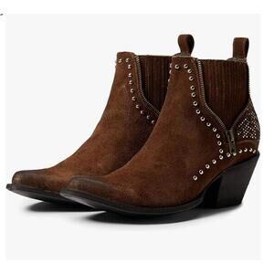 Old Gringo Cambria Boots Brown Soft Suede Leather Size 6.5/7 NWOB Chic Western